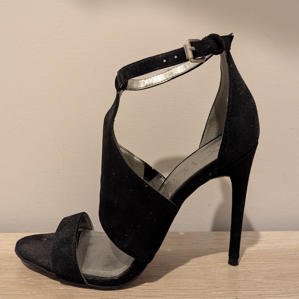 BCBG Paris Black Ankle Strap Heels